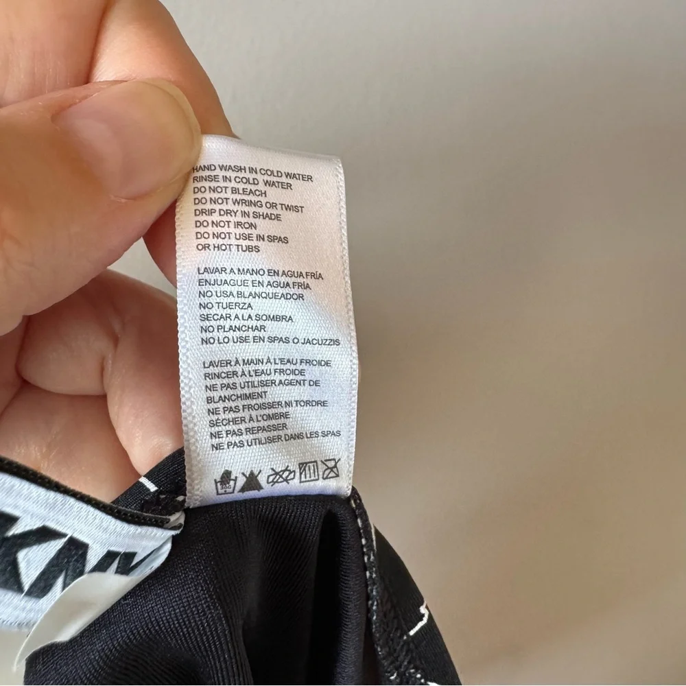 DKNY Women's Black and White Starburst One Piece Bathing Suit Size Large‎ - Picture 4 of 15
